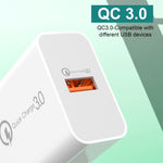 Bộ sạc USB cổng đơn 18W QC3.0 APD-2003 kèm cáp dữ liệu USB 1m sang Type-C, Phích cắm EU + cáp USB sang Type-C, Phích cắm US + cáp USB sang Type-C