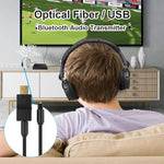 SW03 bộ phát âm thanh Bluetooth 5.0 2 trong 1 USB + SPDIF bộ chuyển đổi quang không dây độ trễ thấp cho TV, PC