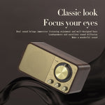JY-66 Wood Texture Wireless BT5.0 Retro Classic Speaker FM Radio Support TF / U-Disk / AUX