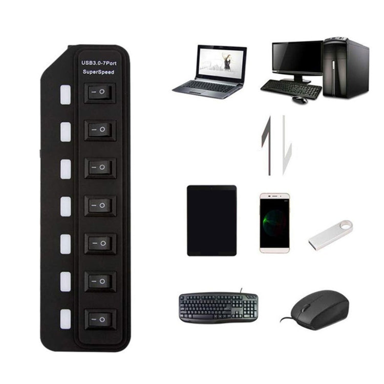 Bộ chia USB 3.0 HUB 7 cổng chuyển đổi độc lập, bộ chia