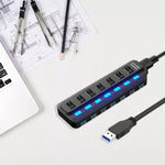 Bộ chia USB 3.0 HUB 7 cổng chuyển đổi độc lập, bộ chia