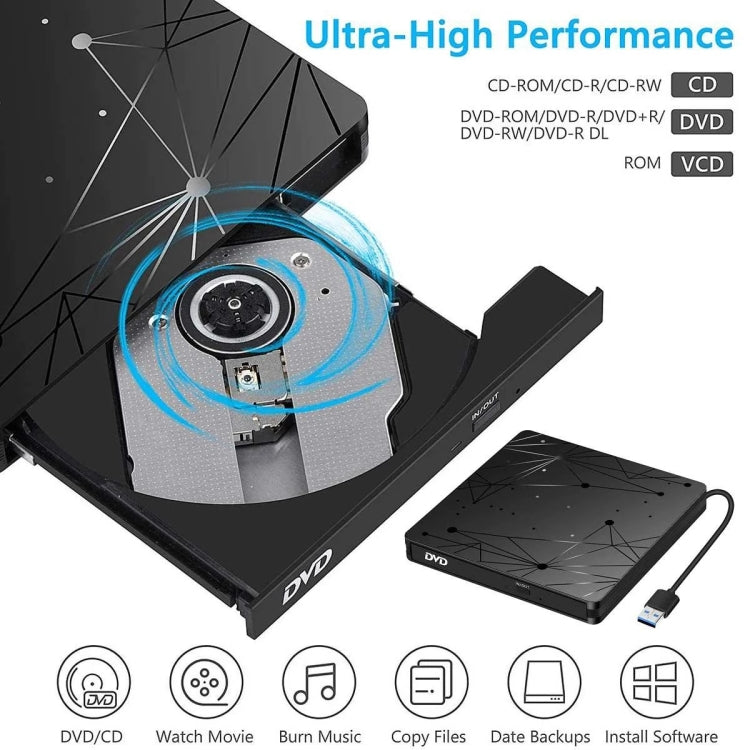 Đầu đọc DVD RW USB 3.0 di động ngoài có ổ quang