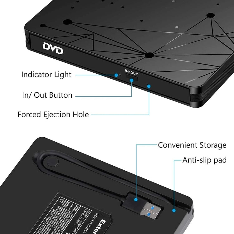 Đầu đọc DVD RW USB 3.0 di động ngoài có ổ quang