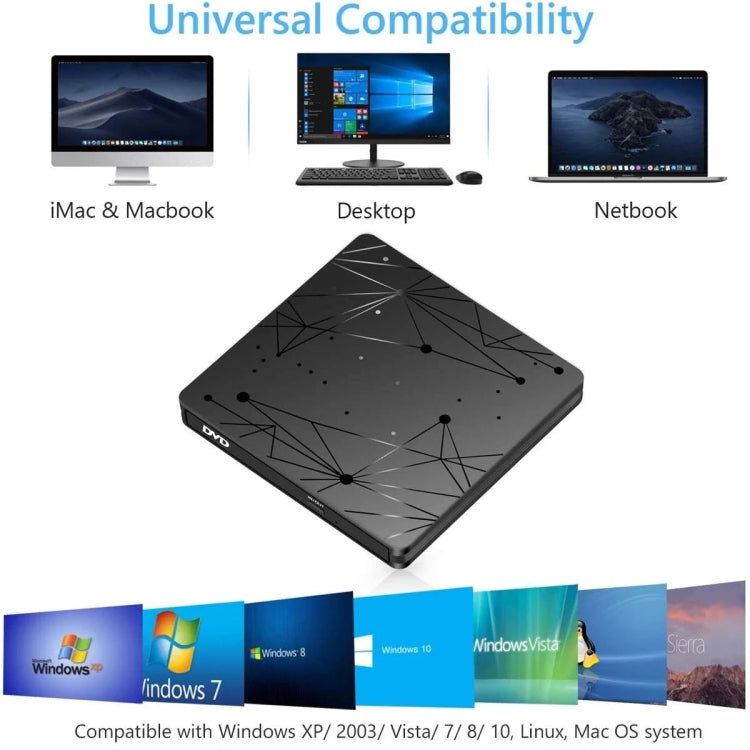 Đầu đọc DVD RW USB 3.0 di động ngoài có ổ quang