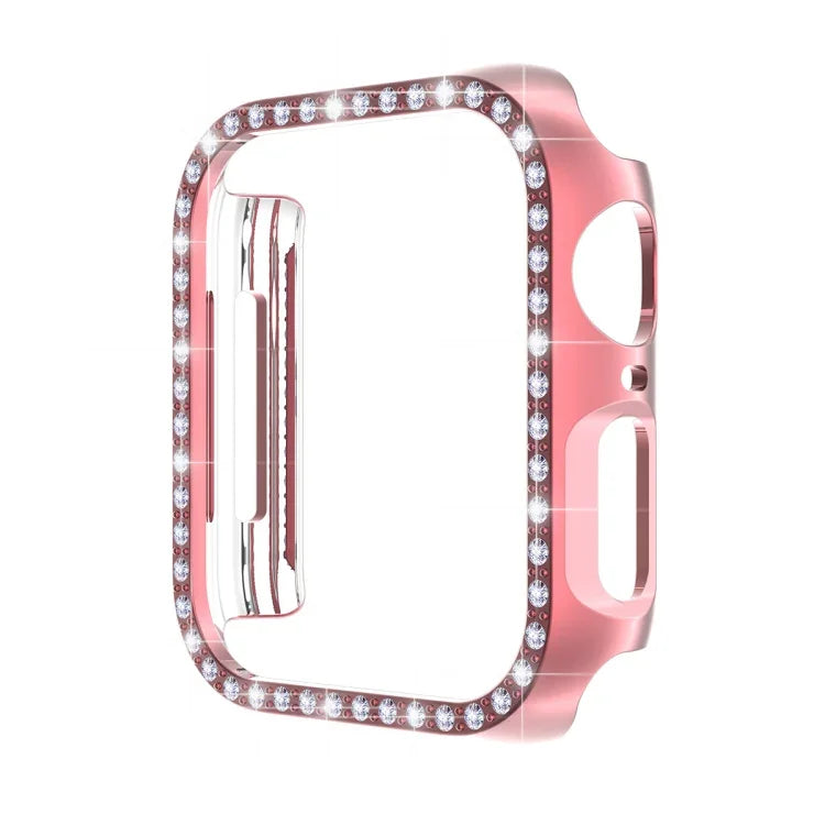 Ốp lưng đồng hồ PC mạ điện kim cương ENKAY Hat-Prince + Miếng dán màn hình PET cong bảo vệ toàn diện cho Apple Watch Series 7 45mm