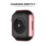 Ốp lưng đồng hồ PC mạ điện kim cương ENKAY Hat-Prince + Miếng dán màn hình PET cong bảo vệ toàn diện cho Apple Watch Series 7 45mm