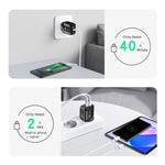 PD25W USB-C / Type-C + QC3.0 USB Dual Ports Fast Charger with USB to Type-C Data Cable, EU Plug, EU Plug + USB to Type-C Cable