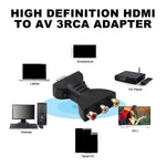 Cáp chuyển đổi AV thành HDMI mạ vàng đầu đực sang 3 đầu RCA video âm thanh RGB cho đầu DVD máy chiếu, HDMI
