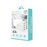 Bộ sạc đa cổng QC-04 QC3.0 + 3 x USB 2.0 cho điện thoại di động và máy tính bảng, Phích cắm EU, Phích cắm EU