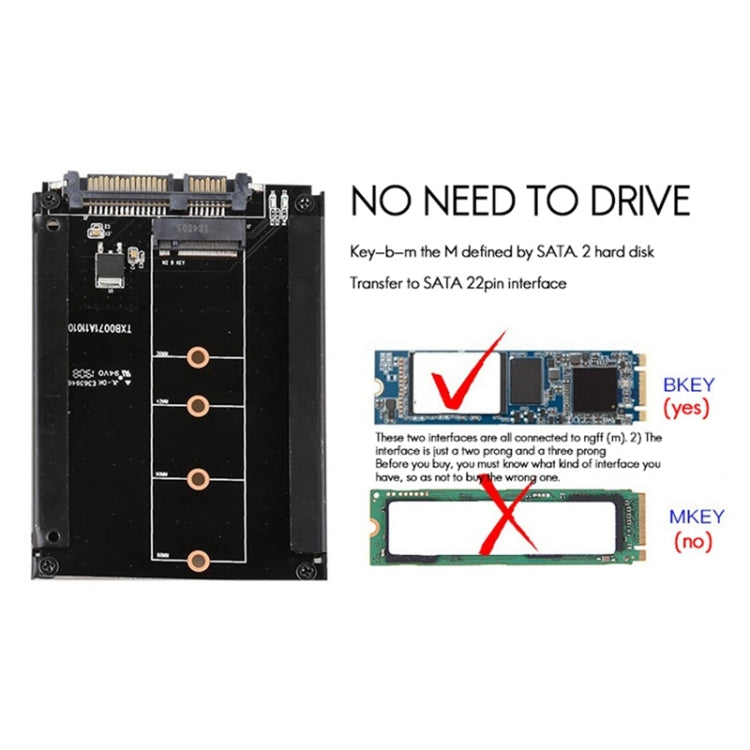 Card mở rộng M.2 sang SATA3.0 22 chân, card chuyển đổi giao diện SSD 2.5 inch
