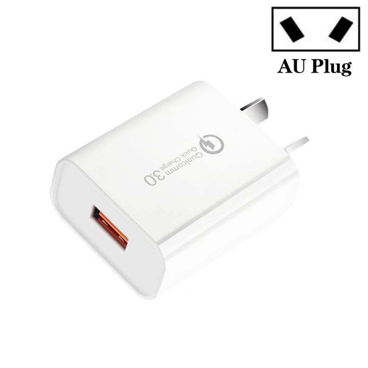 Bộ sạc nhanh CA-25 QC3.0 USB 3A cho điện thoại di động, phích cắm AU, phích cắm AU