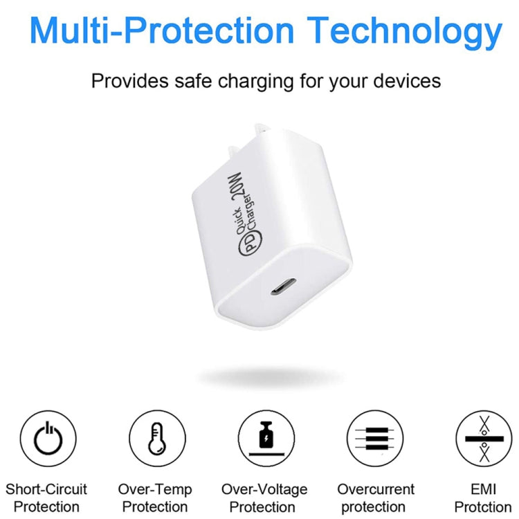 AU-20W Bộ sạc du lịch PD USB-C / Type-C cho điện thoại di động, phích cắm AU, phích cắm AU
