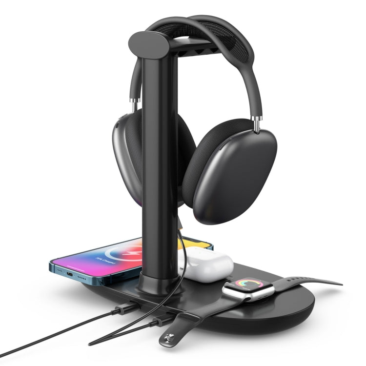 B-15A Giá đỡ tai nghe 4 trong 1 kiêm bộ sạc không dây cho điện thoại thông minh & iWatch & AirPods