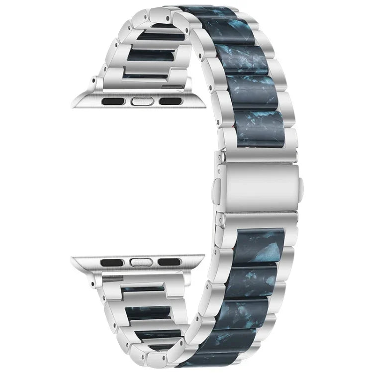 Dây đồng hồ kim loại + nhựa cho Apple Watch Series, 7 41mm / 6&SE&5&4 40mm / 3&2&1 38mm, 7 45mm / 6&SE&5&4 44mm / 3&2&1 42mm