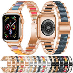 Dây đồng hồ kim loại + nhựa cho Apple Watch Series, 7 41mm / 6&SE&5&4 40mm / 3&2&1 38mm, 7 45mm / 6&SE&5&4 44mm / 3&2&1 42mm