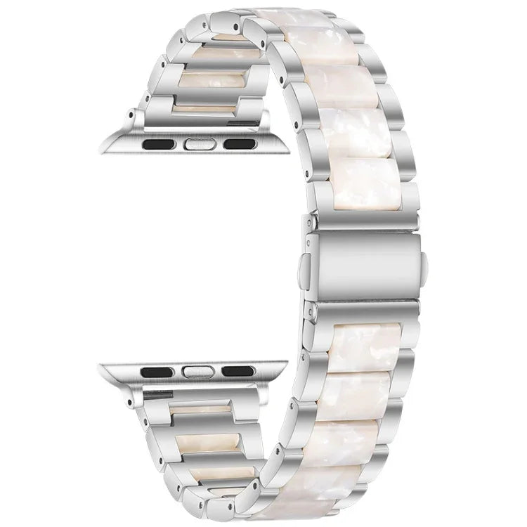 Dây đồng hồ kim loại + nhựa cho Apple Watch Series, 7 41mm / 6&SE&5&4 40mm / 3&2&1 38mm, 7 45mm / 6&SE&5&4 44mm / 3&2&1 42mm