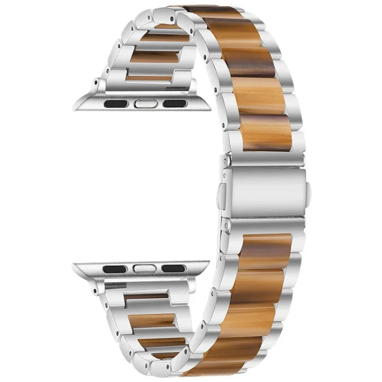 Dây đồng hồ kim loại + nhựa cho Apple Watch Series, 7 41mm / 6&SE&5&4 40mm / 3&2&1 38mm, 7 45mm / 6&SE&5&4 44mm / 3&2&1 42mm