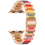 Dây đồng hồ kim loại + nhựa cho Apple Watch Series, 7 41mm / 6&SE&5&4 40mm / 3&2&1 38mm, 7 45mm / 6&SE&5&4 44mm / 3&2&1 42mm