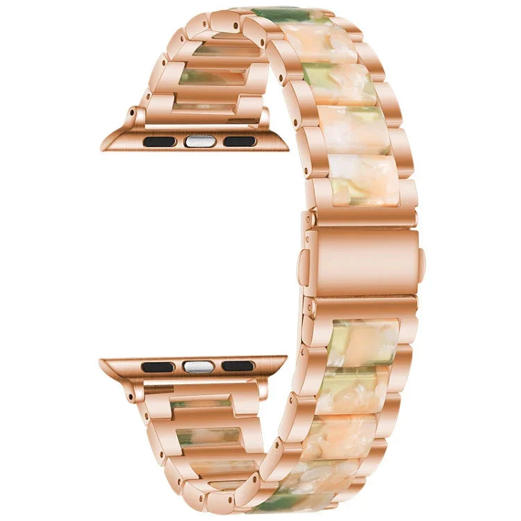 Dây đồng hồ kim loại + nhựa cho Apple Watch Series, 7 41mm / 6&SE&5&4 40mm / 3&2&1 38mm, 7 45mm / 6&SE&5&4 44mm / 3&2&1 42mm