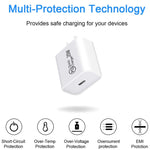 Bộ sạc du lịch AU-20W PD USB-C / Type-C với cáp dữ liệu USB-C sang 8 Pin, phích cắm AU, phích cắm AU + cáp PD 8 Pin dài 1m, phích cắm AU + cáp PD 8 Pin dài 2m