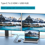 Bộ chuyển đổi HUB Type-C 4 trong 1 sang hai HDMI + USB + Type-C