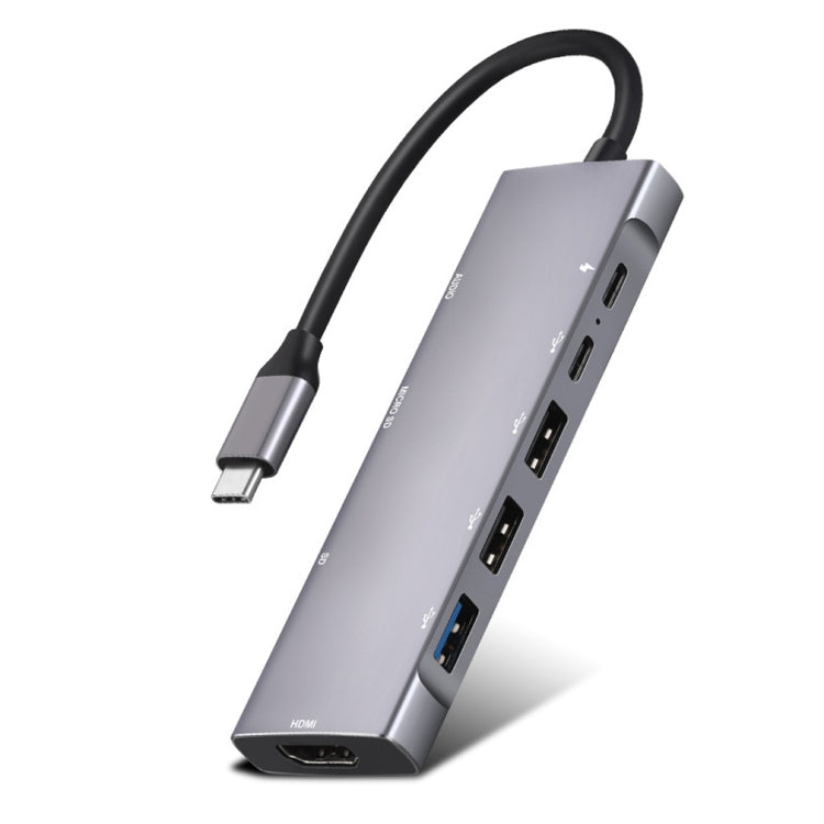 Bộ chuyển đổi HUB USB Type-C 9 trong 1 sang HDMI + USB3.0 x 3 + Type-C + PD + SD/TF + âm thanh, HDMI + USB3.0 x 3 + Type-C + PD + SD/TF + âm thanh sang Type-C