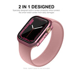 Ốp lưng 2 trong 1 khung PC + kính cường lực 9H ENKAY Hat-Prince, Dành cho Apple Watch Series 8 / 7 41mm, Dành cho Apple Watch Series 8 / 7 45mm