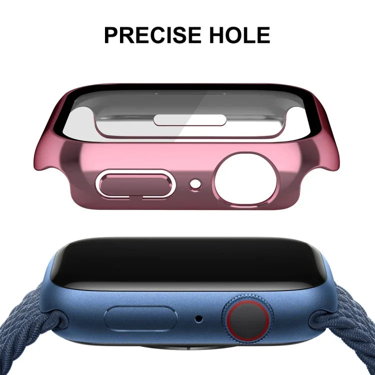 Ốp lưng 2 trong 1 khung PC + kính cường lực 9H ENKAY Hat-Prince, Dành cho Apple Watch Series 8 / 7 41mm, Dành cho Apple Watch Series 8 / 7 45mm