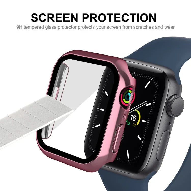 Ốp lưng 2 trong 1 khung PC + kính cường lực 9H ENKAY Hat-Prince, Dành cho Apple Watch Series 8 / 7 41mm, Dành cho Apple Watch Series 8 / 7 45mm