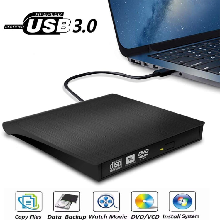 Đầu đọc ổ đĩa quang CD / DVD-RW ngoài USB 3.0 vỏ nhôm, ECD819