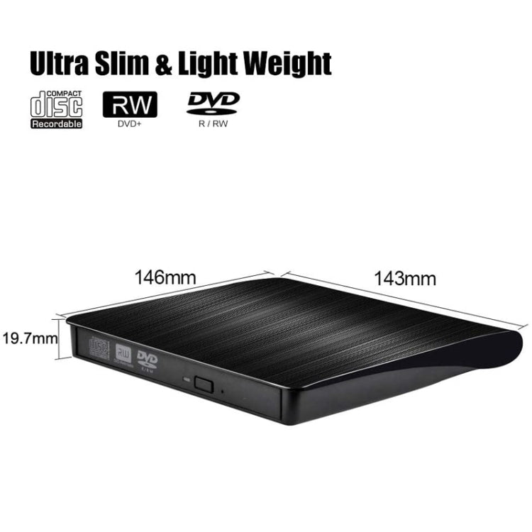 Đầu đọc ổ đĩa quang CD / DVD-RW ngoài USB 3.0 vỏ nhôm, ECD819