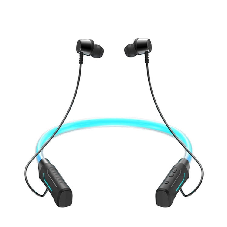 Tai nghe Bluetooth không dây gắn cổ JG4 có đèn LED nhấp nháy, stereo