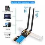 Card mạng không dây PCIe băng tần kép 5G / 2.4G 1200Mbps