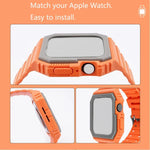 Dây silicone kèm ốp cho Apple Watch Series, 7 41mm / 6&SE&5&4 40mm / 3&2&1 38mm, 7 45mm / 6&SE&5&4 44mm / 3&2&1 42mm