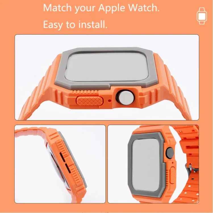 Dây silicone kèm ốp cho Apple Watch Series, 7 41mm / 6&SE&5&4 40mm / 3&2&1 38mm, 7 45mm / 6&SE&5&4 44mm / 3&2&1 42mm