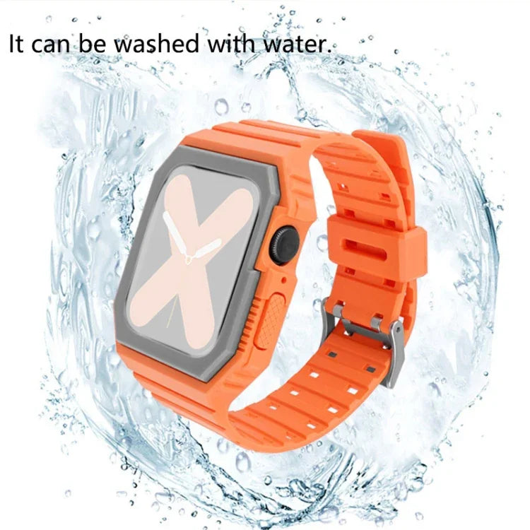 Dây silicone kèm ốp cho Apple Watch Series, 7 41mm / 6&SE&5&4 40mm / 3&2&1 38mm, 7 45mm / 6&SE&5&4 44mm / 3&2&1 42mm