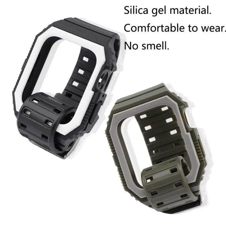 Dây silicone kèm ốp cho Apple Watch Series, 7 41mm / 6&SE&5&4 40mm / 3&2&1 38mm, 7 45mm / 6&SE&5&4 44mm / 3&2&1 42mm