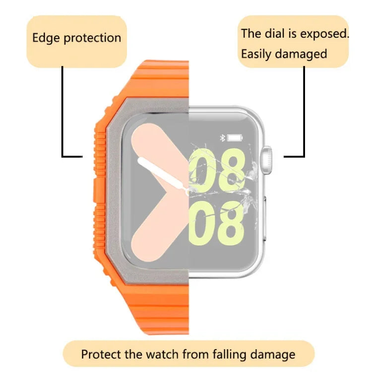 Dây silicone kèm ốp cho Apple Watch Series, 7 41mm / 6&SE&5&4 40mm / 3&2&1 38mm, 7 45mm / 6&SE&5&4 44mm / 3&2&1 42mm