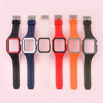 Dây silicone kèm ốp cho Apple Watch Series, 7 41mm / 6&SE&5&4 40mm / 3&2&1 38mm, 7 45mm / 6&SE&5&4 44mm / 3&2&1 42mm