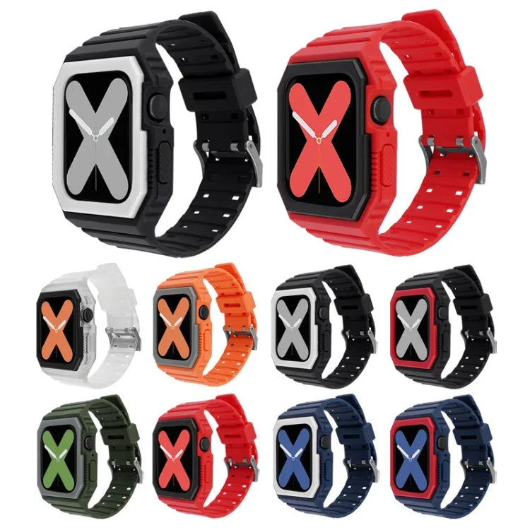 Dây silicone kèm ốp cho Apple Watch Series, 7 41mm / 6&SE&5&4 40mm / 3&2&1 38mm, 7 45mm / 6&SE&5&4 44mm / 3&2&1 42mm