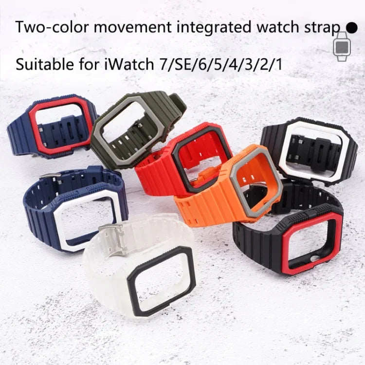 Dây silicone kèm ốp cho Apple Watch Series, 7 41mm / 6&SE&5&4 40mm / 3&2&1 38mm, 7 45mm / 6&SE&5&4 44mm / 3&2&1 42mm