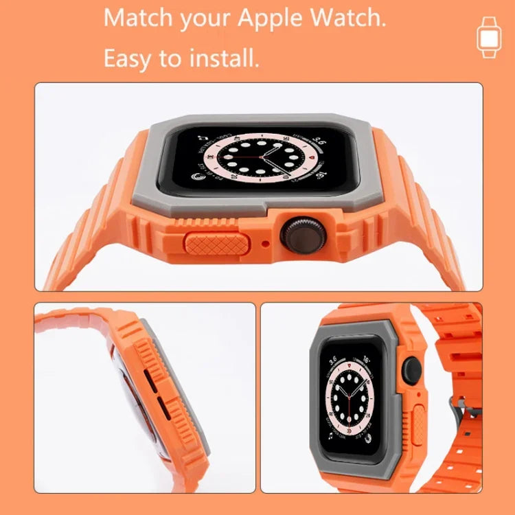 Dây silicone kèm ốp cho Apple Watch Series, 7 41mm / 6&SE&5&4 40mm / 3&2&1 38mm, 7 45mm / 6&SE&5&4 44mm / 3&2&1 42mm