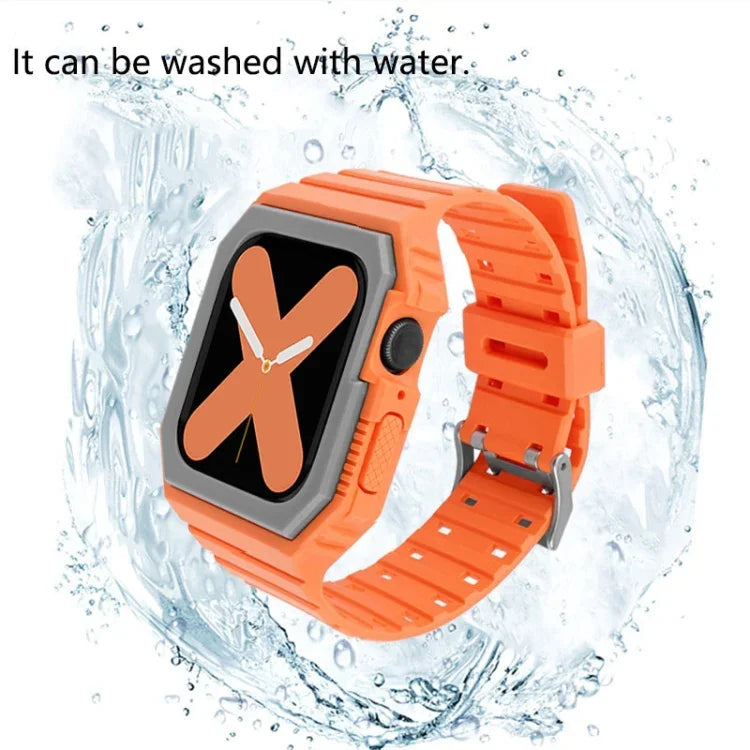 Dây silicone kèm ốp cho Apple Watch Series, 7 41mm / 6&SE&5&4 40mm / 3&2&1 38mm, 7 45mm / 6&SE&5&4 44mm / 3&2&1 42mm