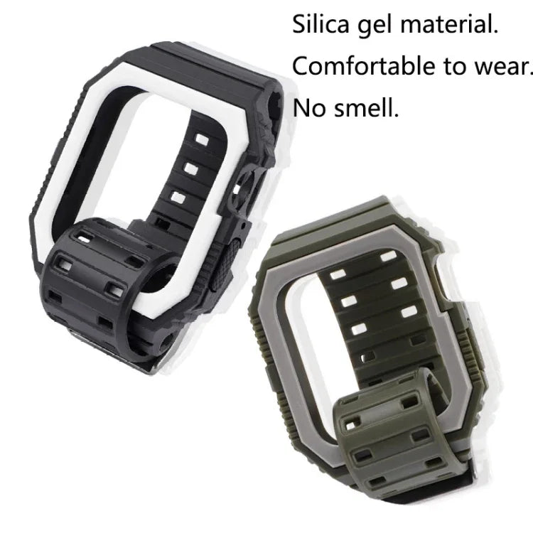 Dây silicone kèm ốp cho Apple Watch Series, 7 41mm / 6&SE&5&4 40mm / 3&2&1 38mm, 7 45mm / 6&SE&5&4 44mm / 3&2&1 42mm