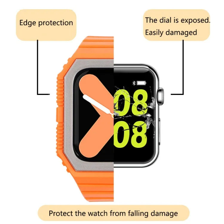 Dây silicone kèm ốp cho Apple Watch Series, 7 41mm / 6&SE&5&4 40mm / 3&2&1 38mm, 7 45mm / 6&SE&5&4 44mm / 3&2&1 42mm
