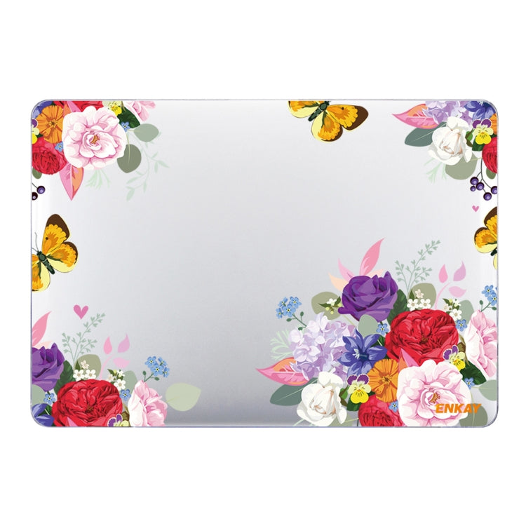 Ốp bảo vệ laptop trong suốt họa tiết Flower Series ENKAY cho MacBook Air 13.3 inch A1932 / A2179 / A2337, Dành cho MacBook Air 13.3 inch A1932 / A2179 / A2337