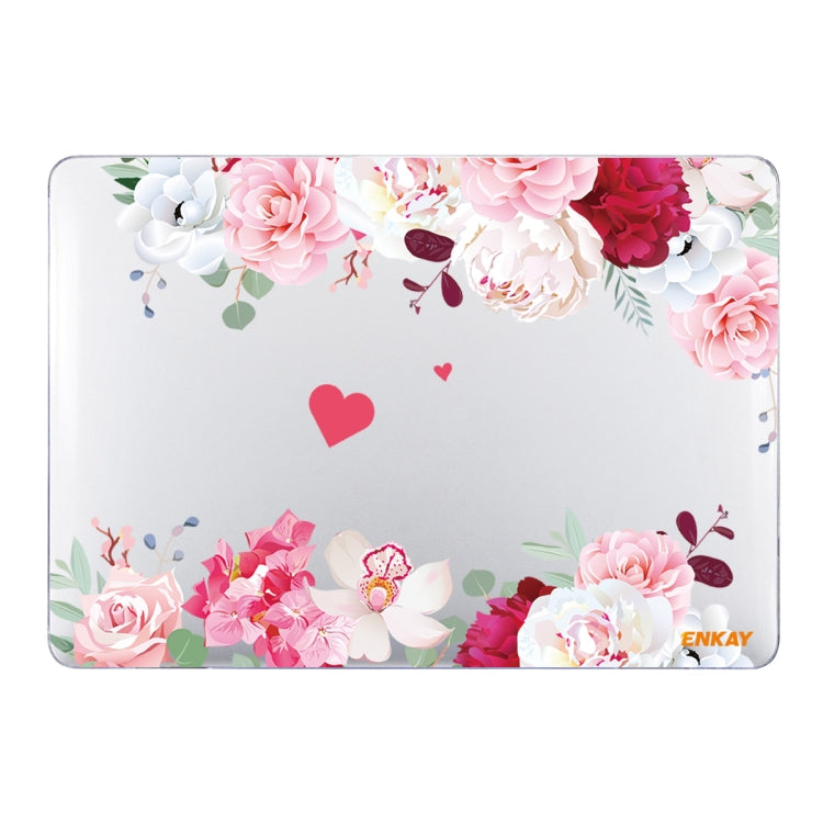 Ốp bảo vệ laptop trong suốt họa tiết Flower Series ENKAY cho MacBook Air 13.3 inch A1932 / A2179 / A2337, Dành cho MacBook Air 13.3 inch A1932 / A2179 / A2337