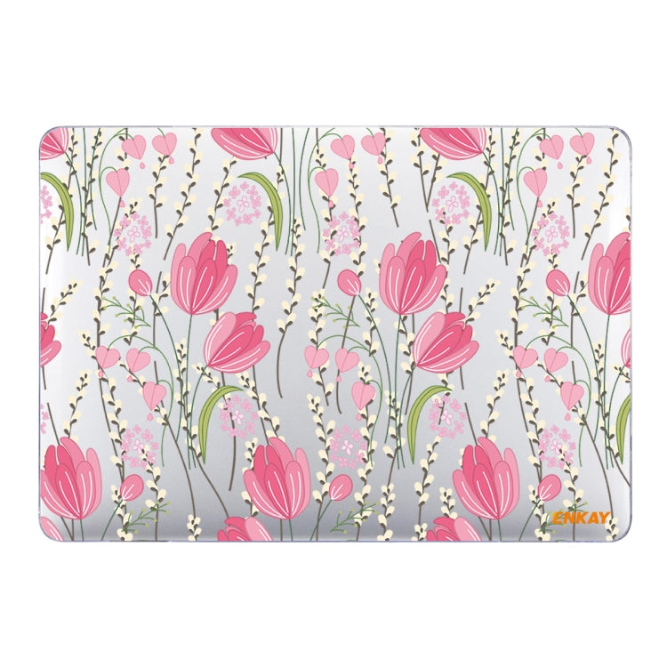Ốp bảo vệ laptop trong suốt họa tiết Flower Series ENKAY cho MacBook Air 13.3 inch A1932 / A2179 / A2337, Dành cho MacBook Air 13.3 inch A1932 / A2179 / A2337