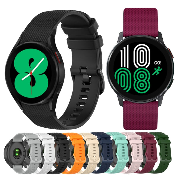 Dây đeo silicone caro 20mm, Dành cho Samsung Galaxy Watch 4 40mm / 44mm, Dành cho Samsung Galaxy Watch 4 Classic 42mm / 46mm, Dành cho Samsung Galaxy Watch 3 41mm, Dành cho Samsung Galaxy Watch Active 2 40mm / 44mm