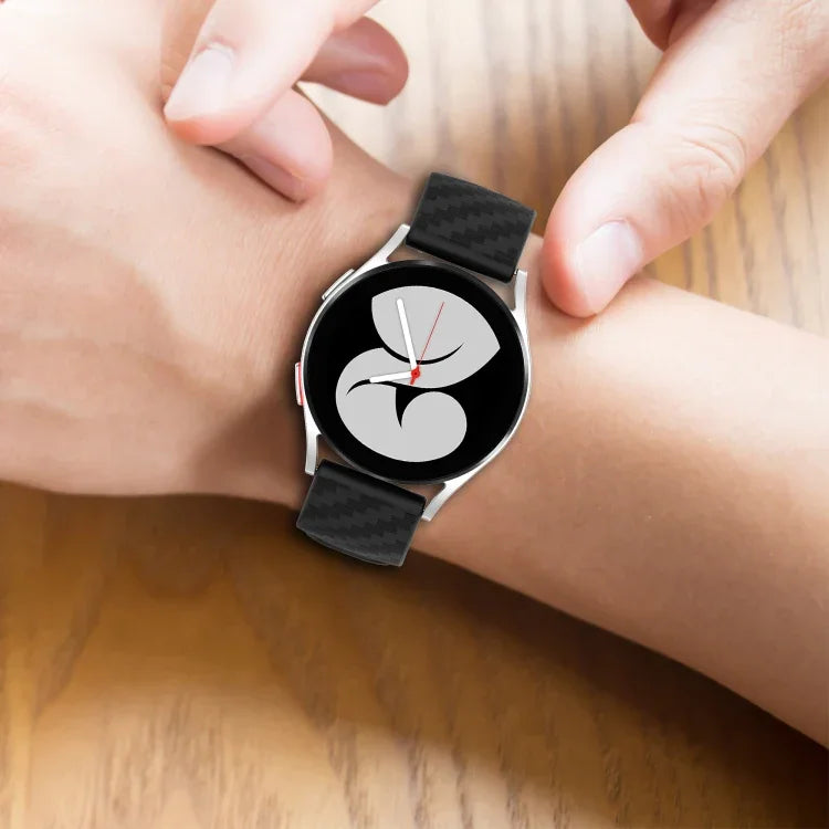 Dây đeo silicone sọc sợi carbon 20mm, Dành cho Samsung Galaxy Watch Active 40mm, Dành cho Samsung Galaxy Watch 42mm, Dành cho Samsung Gear Sport, Dành cho Samsung Gear S2 Classic